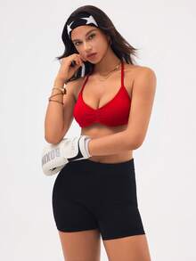 Velisys Velisys 3件組 女款無縫純色休閒日常運動掛脖式內衣 - 彩色 - 查看 3