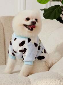PETSIN 1 Pc Panda Print Flannel Pet , Pink & Blue - Multicolor - View 6