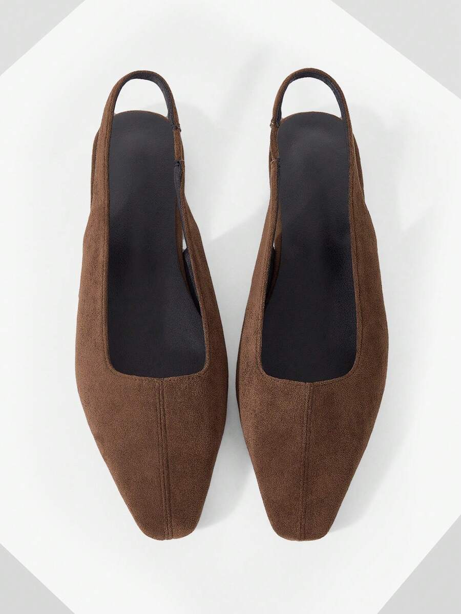 Mnmlis Women's Baotou Back Empty Flats - Coffee Brown 4 - View 1