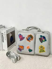 14/16-Inch Monster Sticker Notebook Cross-Body Computer Bag With Luggage Handle Laptop Bag - Perfect For Travel. A Must-Have For The School Season! School Supplies - multicolor - View 5