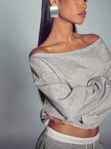 Normani Setelan 2 Potong Atasan dan Celana Tanpa Lengan Warna Polos untuk Wanita - Grey - View 7