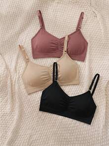 SHEIN MOD 3pcs Wireless Bras & Wireless Non-Underwire Bras Set - Multicolor - View 3