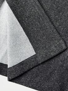 Manfinity Mode Men's Solid Color Lapel NeckLong Sleeve Casual Overcoat - Dark Grey - View 7