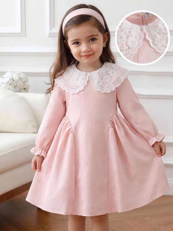 SHEIN Young Girl Embroidered Dress, Party, Daily, Vacation