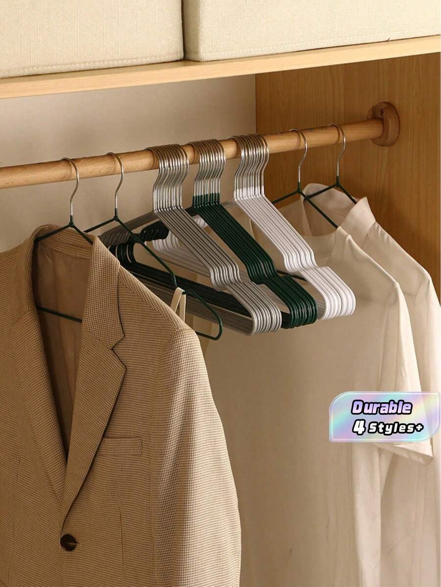 20/40/60/100 Pieces Non-Slip Coated Hangers, Soft Color Series, Lightweight Luxury, Clothes Organizer For Closet And Wardrobe, Storage Rack - Grey - View 1