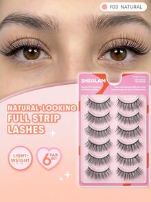 SHEGLAM Flutter Flirt 自然全排假睫毛 品牌美妝化妝品 適合女士與女孩 - 黑色 - 查看 1
