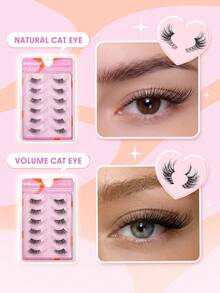 SHEGLAM Flutter Flirt 自然貓眼半排假睫毛 品牌美妝化妝品 適合女士與女孩 - 黑色 - 查看 4