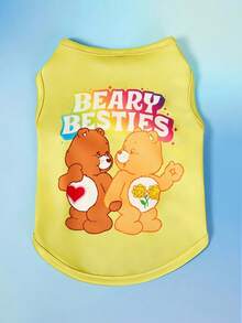 Care Bears X PETSIN PETSIN 1件彩色愛心熊卡通印花寵物背心，親膚透氣感，休閒夏季風格，適合小型貓狗通用，讓您的寵物整天保持涼爽可愛 - 彩色 - 查看 12