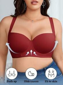 LustreForm Plus Size Underwire Bra Comfortable Anti-Slip Wide Strap Blind Box Random 1/2/3pcs - Multicolor - View 8