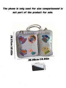 14/16-Inch Monster Sticker Notebook Cross-Body Computer Bag With Luggage Handle Laptop Bag - Perfect For Travel. A Must-Have For The School Season! School Supplies - multicolor - View 4