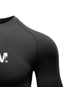 Gym Rark Camiseta deportiva de manga corta con estampado de letras y mangas raglán para hombre - Negro - Ver 5