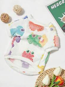 PETSIN 1 chiếc áo nỉ lông nỉ cho thú cưng kiểu phổ biến, in chữ Little Monster, cổ tròn, giữ ấm cho chó - Nhiều màu - Xem 7