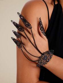 Altistry 1pc Gothic Style Monster Finger Chain Punk Spike Nail Finger Ring Bracelet - Type 1 - View 8