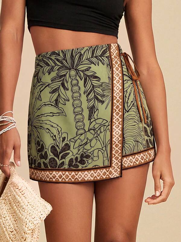 Travachic Women's Printed Woven Shorts For Spring/Summer Vacation