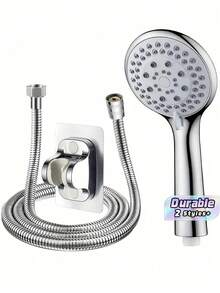 3 Packs High Pressure Handheld Shower Head Set, 5 Spray Modes Multifunctional Bathroom Shower With 59 Inch Hose & Easy Install Wall Bracket, Wall Mount Shower For Bathroom Outdoor RV, Ideal For Bathroom Renovation & Holiday Gifts - Multicolor - View 1