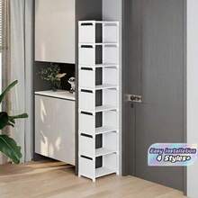 1pc Adjustable 6/8 Tier Metal Shoe Rack - Multi-Functional Portable Entryway Storage Rack, Suitable For Dorm And Home, Multi-Layer Sneaker And Shoe Storage, Minimalist White/Black Design Durable Shoe Organizer - Multicolor - View 1