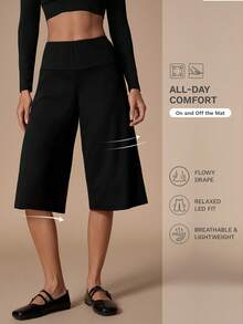 Nuvra Women's Solid Color Elastic Waist Casual Basic Loose Fit Bermuda Shorts Gym Loungewear Black Summer - Black - View 1