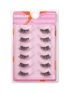 SHEGLAM Flutter Flirt 濃密貓眼半排假睫毛 品牌美妝化妝品 適合女士與女孩 - 黑色 - 查看 5