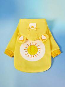 Care Bears X PETSIN 1件 Funshine Bear 印花黃色可愛立體耳連帽衛衣，適用於貓狗，毛絨保暖舒適，適合室內溫馨依偎或涼爽戶外晚間散步 - 黃色 - 查看 11
