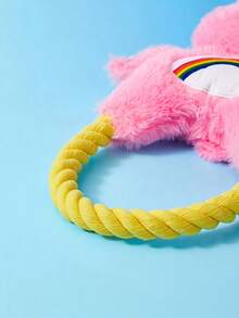 Care Bears X PETSIN 1pc Pink Heart-Shaped Bear Dog Toy With Built-In BB Sound, Cute Cartoon Design, Great For Interactive Play, Teeth Grinding & Cleaning, Suitable For Daily Fun, Outdoor Play, Home Alone Entertaining, Also A Unique Personalized Gift For Pet's Birthday Or Anniversary - Pink love bear - View 5