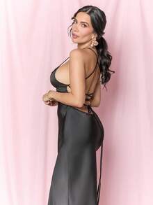 Dania Mndz Shop Apricot,Elegant Summer Tropical Cocktail Vacation Wedding Guest Prom Dress Party Black - Black - View 5