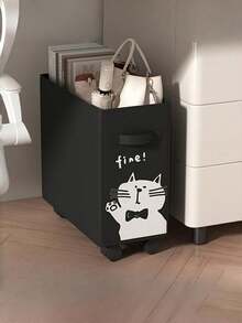 1PC Plastic Under Desk Rolling Storage Cart Multifunction Organizer Basket With Wheels Cute Cat Pattern Office Supplies For Home Workplace Back To School Supplies Mobile Desk Organizer - Multicolor - View 10