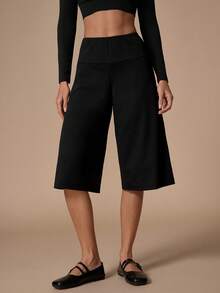 Nuvra Women's Solid Color Elastic Waist Casual Basic Loose Fit Bermuda Shorts Gym Loungewear Black Summer - Black - View 6