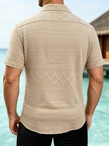 VENTUSAIL Manfinity Plus Size Men's Vintage Short-Sleeve Shirt; Casual Vacation Style, Perfect For Beach Parties. - Apricot - View 2