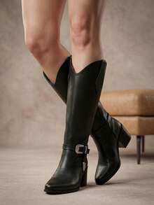 Women Knee-High Boots - Black - View 4