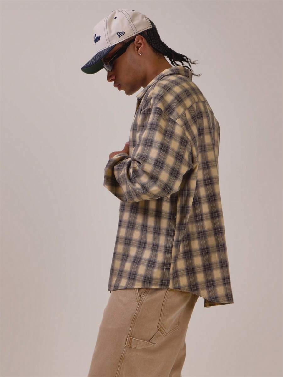 Musero Oversized Loose Fitting Long Sleeve Shirt - Grey - View 1
