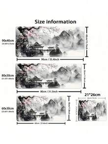 1PC Extra Large Japanese Style Black Wave Gaming Mouse Pad Ergonomic Design Non Slip Rubber Base Art Landscape Pattern Smooth Durable Surface For Computer Laptop Desk Mat Mouse Pad For Gamers Artist Mouse Pad Large Office Accessory - multicolor - View 14