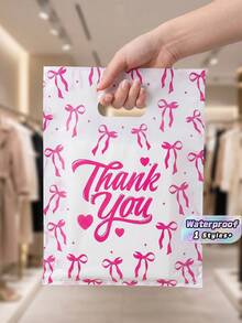 100pcs Gift Giving Plastic Shopping Bags, Disposable Packaging Pouches For Birthday Presents Small Accessories Clothing Gifts - multicolor - View 1