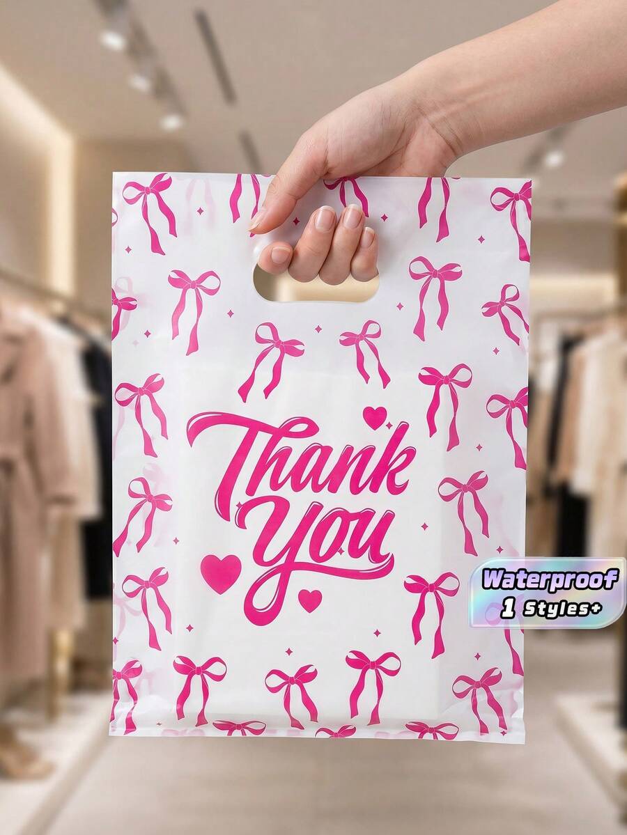 100pcs Gift Giving Plastic Shopping Bags, Disposable Packaging Pouches For Birthday Presents Small Accessories Clothing Gifts - multicolor - View 1