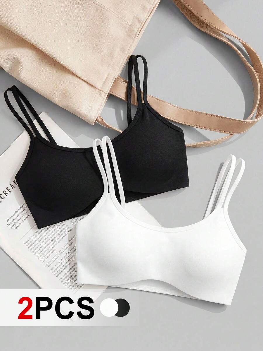 Cheerettes 女款大尺碼純色時尚極簡運動內衣 2 件套