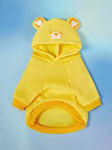 Care Bears X PETSIN 1件 Funshine Bear 印花黃色可愛立體耳連帽衛衣，適用於貓狗，毛絨保暖舒適，適合室內溫馨依偎或涼爽戶外晚間散步 - 黃色 - 查看 9