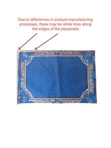 1/4/6pcs Blue Floral Linen Placemat 12x18 Inch With Geometric Border Design For Dining Room Kitchen Table Decor Party Banquet Wedding Christmas Holiday Dinner Home Entertaining Gift For Housewarming Anniversary Celebration - Multicolor - View 9