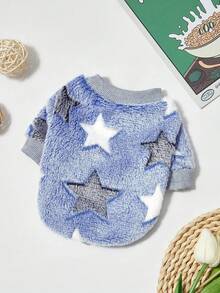 PETSIN 1 Pc Pet Dog/Cat Fleece Star Print Warm Round Neck - Multicolor - View 5
