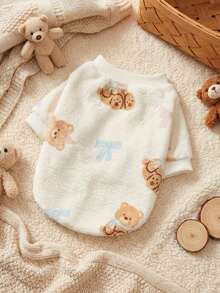 PETSIN 1 Pc Cute Scarf Bear Bow Printed Pet Autumn/Winter Thick Flannel Pet Warm Clothes - Multicolor - View 7