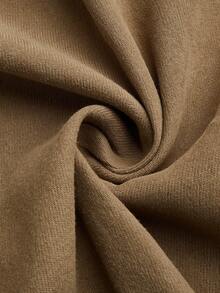 Sweetra Napoleon Plus Size Elegant Commuter Solid Color Ruffle Trim Jacket Fall - Khaki - View 8