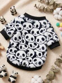 PETSIN 1 Printed Panda Flannel Sweatshirt, Thick And Warm For Pets In Autumn And Winter - Multicolor - View 5