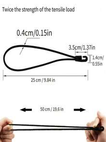 5/10 Heavy-Duty Elastic Ropes With Hooks And Tension Straps - Adjustable Multi-Purpose Binding Straps Suitable For Home, Travel, Camping Equipment | Durable Polyester/Rubber/Plastic Material, Windproof Folding Design, Car And Camping Accessories - Multicolor - View 2