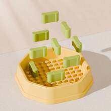 PETSIN 1PC Octagonal Detachable Bone Pillar Slow Feeder Pet Bowl / Thick Smooth Food PP Plastic Multi Macaron Solid Color Raised Anti-Slip Dot Bottom Removable Bone Shaped Partition Blocks - standard - View 10
