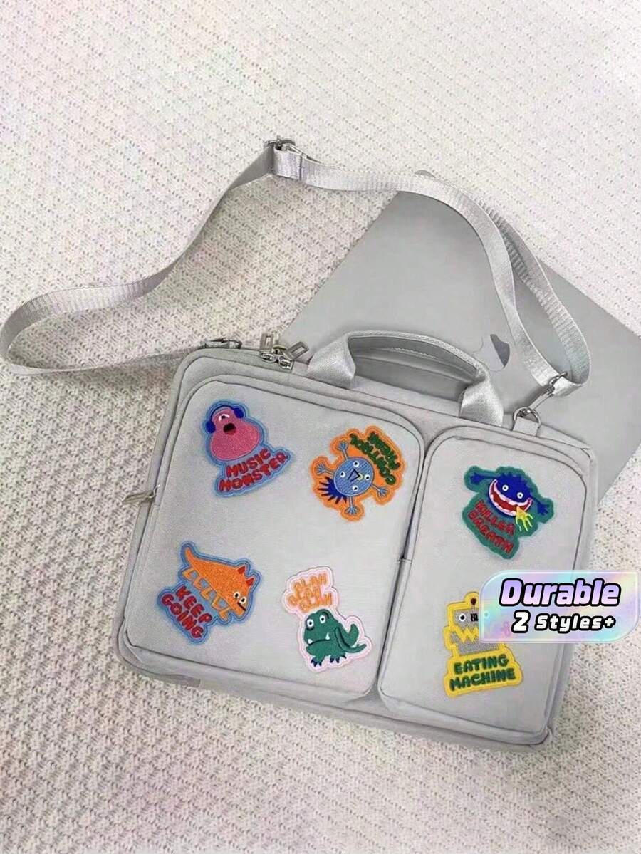 14/16-Inch Monster Sticker Notebook Cross-Body Computer Bag With Luggage Handle Laptop Bag - Perfect For Travel. A Must-Have For The School Season! School Supplies - multicolor - View 1