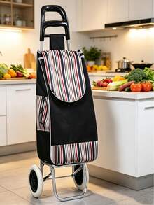 Shopping And Grocery Cart, Household Climbing Shopping Cart, Grocery Cart, Small Trolley, Folding Portable Grocery Cart. - Multicolor - View 7