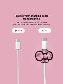 HELLO KITTY AND FRIENDS | SHEIN Data Cable Protector, Suitable For IPhone Charger, 4-Piece Set Of Mobile Phone Cable Protectors, Charger Protector (Excluding Data Cable) - Multicolor - View 5
