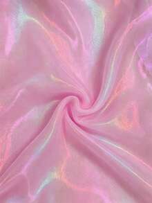 GlowEve Premium Iridescent Sheer Chiffon Tie-Front Vacation Casual Women's Blouse - Hot Pink - View 4