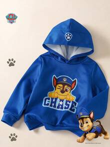 Maija Kids SHEIN | PAW Patrol Maija Kids 小男孩秋冬款可愛動物印花藍色連帽衛衣，舒適穿著 - 藍色 - 查看 1