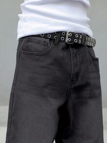 Manfinity EMRG Vaqueros vaqueros casuales y sencillos para hombres, adecuados para el verano - Negro - Ver 7