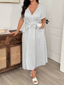 Weeklong Vestido Blanco Asimétrico Talla Grande Elegante para Brunch Vacaciones Verano - Multicolor - Ver 6