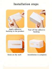1/3Pcs Wall-Mounted Storage Box, Multi-Functional Small Object Organizer Box, Bathroom Wall Shelf, Dormitory Office Storage Drawer, White Bathroom Accessories Bathroom Tools Bathroom - White - View 3